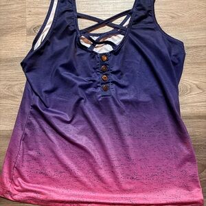 Women's Purple and Pink Gradient Top